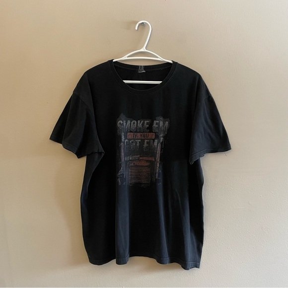None Other - Vintage “Smoke Em If You Got Em” Black Graphic T-Shirt - Size XL - 25" PTP - GUC